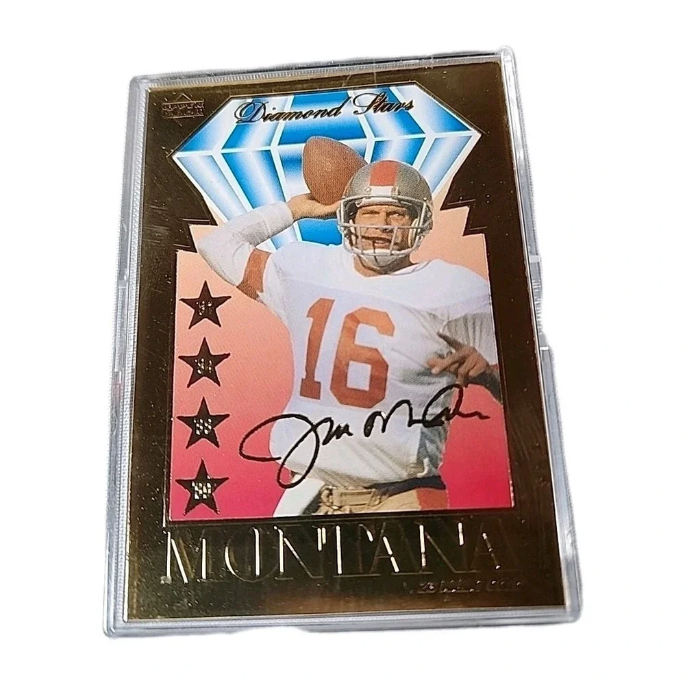1995 Joe Montana COA Upper Deck 23KT Gold Diamond Stars w/Box & Serial #3227